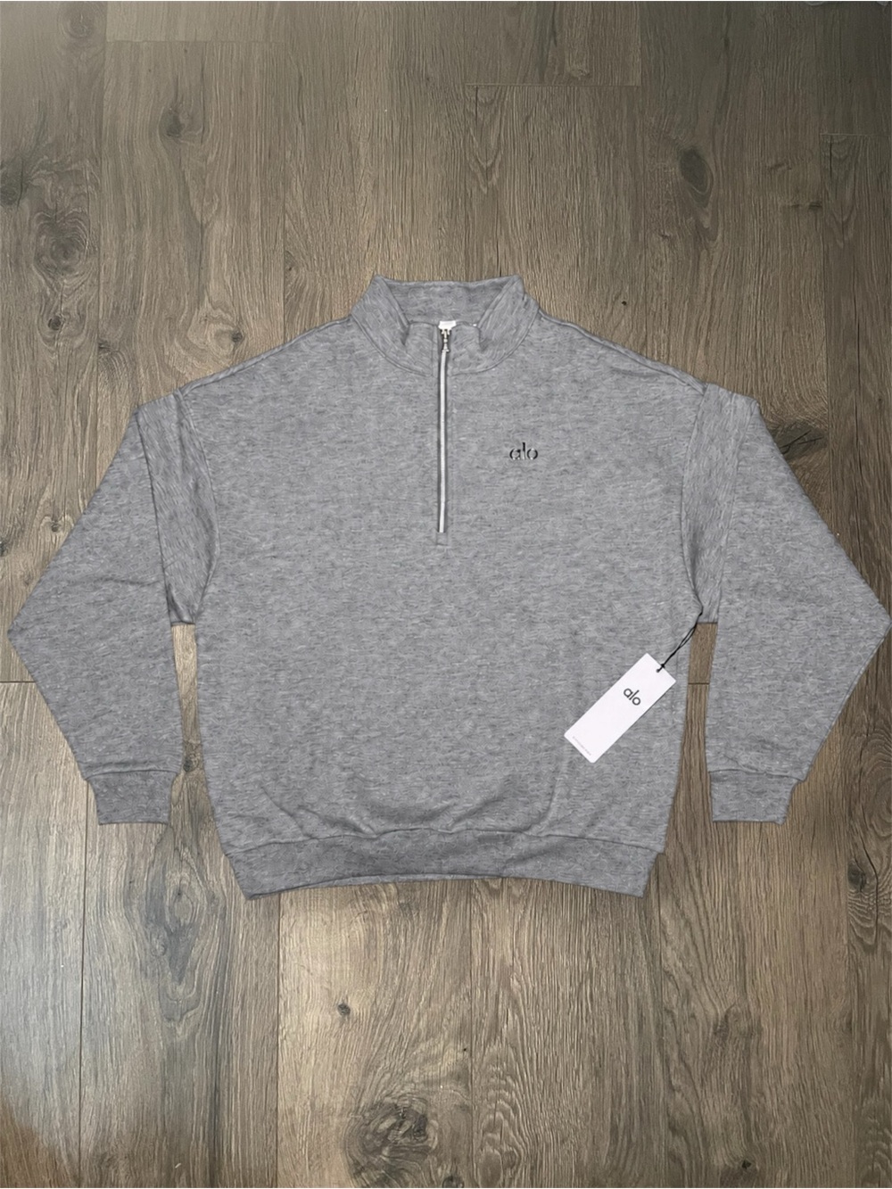 Alo Grey Accolade 1/4 Zip Pullover Sweatshirt Size Large